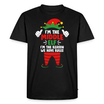 Middle Sister Middle Elf Christmas Family - Men's Premium Organic T-Shirt - black - Front - Nico (187cm)
