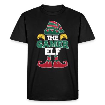 Gaming Saying The Gamer Elf Nikolaus Christmas - T-shirt Premium bio Homme - noir - Devant - Nico (187cm)