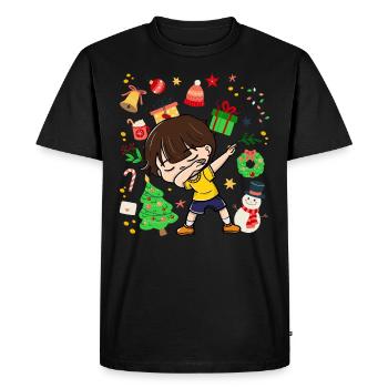 Dab Young Child Christmas Tree Decorations Xmas - Men's Premium Organic T-Shirt - black - Front - Nico (187cm)