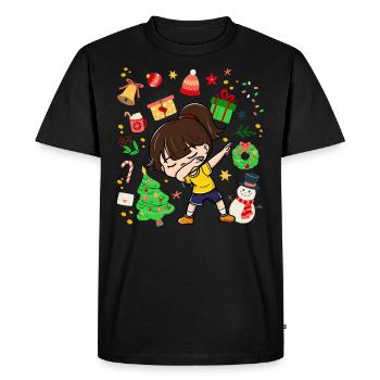 Dab Girl Child Décoration d’arbre de Noël - T-shirt Premium bio Homme - noir - Devant - Nico (187cm)