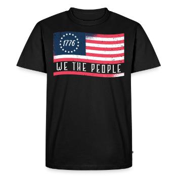 1776 Wir das Volk patriotisch américain - T-shirt Premium bio Homme - noir - Devant - Nico (187cm)