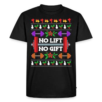 Weight Training Trainer No Lift no Gift Dumbbell - Men's Premium Organic T-Shirt - black - Front - Nico (187cm)