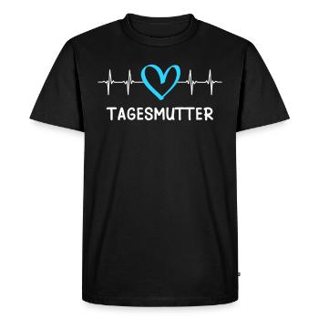 Avec beaucoup d’amour, je suis assistante maternelle - T-shirt Premium bio Homme - noir - Devant - Nico (187cm)