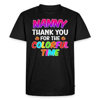 Merci pour le temps coloré meilleure assistante maternelle - T-shirt Premium bio Homme - noir - Devant - Nico (187cm)