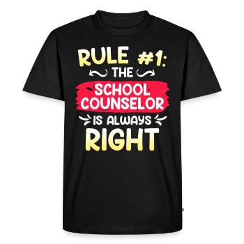 Règle n°1 il a raison le compagnon d’école - T-shirt Premium bio Homme - noir - Devant - Nico (187cm)