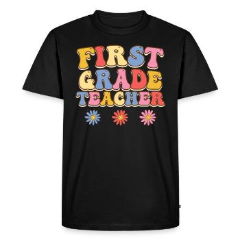 Professeur de première classe Je suis enseignant - T-shirt Premium bio Homme - noir - Devant - Nico (187cm)