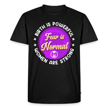La naissance est énorme peur est sage-femme normale - T-shirt Premium bio Homme - noir - Devant - Nico (187cm)
