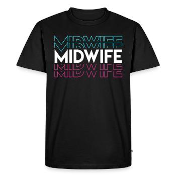 Sage-femme obstétricienne Doula - T-shirt Premium bio Homme - noir - Devant - Nico (187cm)