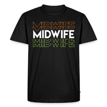 Sage-femme obstétricienne Doula - T-shirt Premium bio Homme - noir - Devant - Nico (187cm)