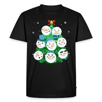 Christmas tree Snowmies Snowman - Men's Premium Organic T-Shirt - black - Front - Nico (187cm)
