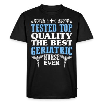 Qualité supérieure la meilleure infirmière gériatrique - T-shirt Premium bio Homme - noir - Devant - Nico (187cm)