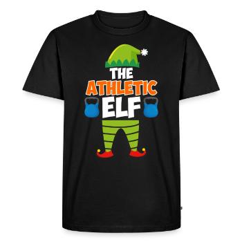 The Athletic Elf Christmas Athletics - Men's Premium Organic T-Shirt - black - Front - Nico (187cm)