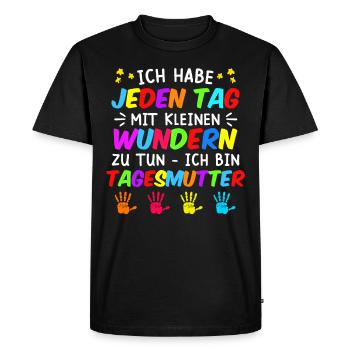 Je fais face à des miracles tous les jours assistante maternelle - T-shirt Premium bio Homme - noir - Devant - Nico (187cm)