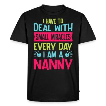 Je fais face à de petits miracles tous les jours - T-shirt Premium bio Homme - noir - Devant - Nico (187cm)