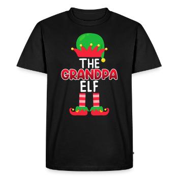 Opa Elfe Grandpa Elf - Men's Premium Organic T-Shirt - black - Front - Nico (187cm)