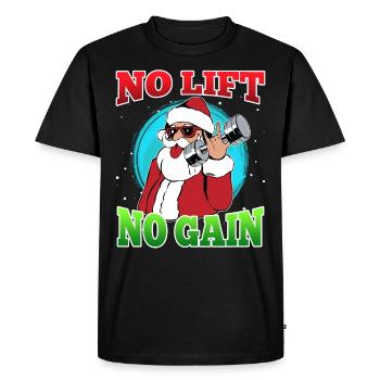 Pas d’ascenseur pas de gain Nikolaus pas d’ascenseur pas de cadeau - T-shirt Premium bio Homme - noir - Devant - Nico (187cm)