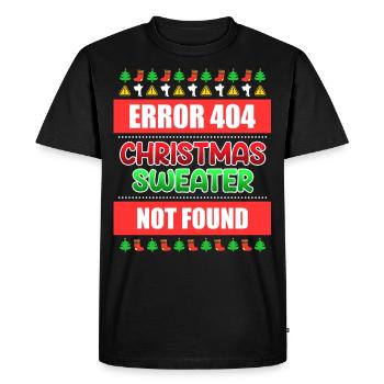 Christmas Sweater not Found Ugly Christmas - Men's Premium Organic T-Shirt - black - Front - Nico (187cm)