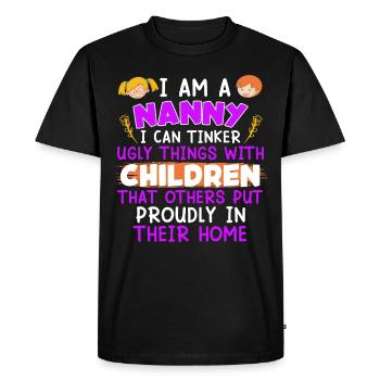 Je peux faire des choses moches Assistante maternelle - T-shirt Premium bio Homme - noir - Devant - Nico (187cm)