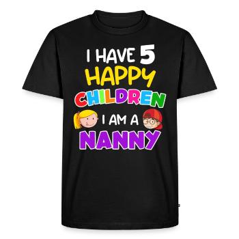 J’ai 5 enfants heureux Je suis assistante maternelle - T-shirt Premium bio Homme - noir - Devant - Nico (187cm)