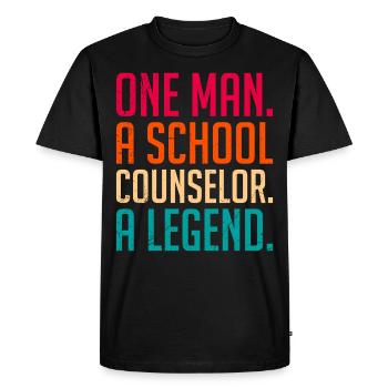 Un homme une légende un camarade d’école - T-shirt Premium bio Homme - noir - Devant - Nico (187cm)