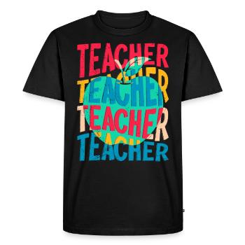 Enseignant Je suis enseignant - T-shirt Premium bio Homme - noir - Devant - Nico (187cm)