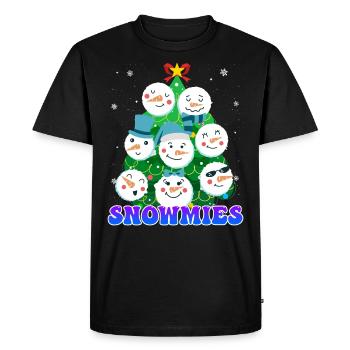 Christmas tree Snowmies Snowman - Men's Premium Organic T-Shirt - black - Front - Nico (187cm)