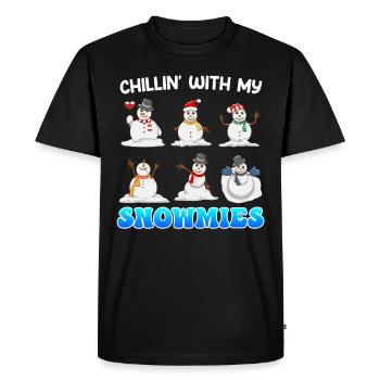 Chill out with my Snowmies Merry Christmas - Men's Premium Organic T-Shirt - black - Front - Nico (187cm)