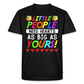 Little people need big heart educator - Men's Premium Organic T-Shirt - black - Front - Nico (187cm)