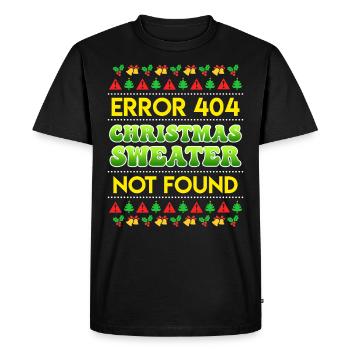Error Christmas Sweater not found Ugly Christmas - Men's Premium Organic T-Shirt - black - Front - Nico (187cm)