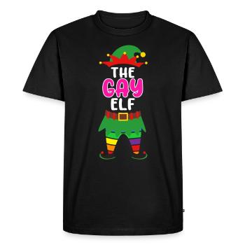 L’elfe gay gay noël gay - T-shirt Premium bio Homme - noir - Devant - Nico (187cm)