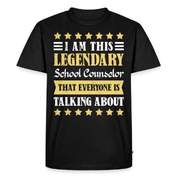 Accompagnement scolaire Je suis ce compagnon d’école - T-shirt Premium bio Homme - noir - Devant - Nico (187cm)