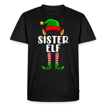 Sister Elf Christmas Family Christmas Elf - Men's Premium Organic T-Shirt - black - Front - Nico (187cm)