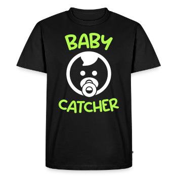 Baby catcher Je suis la sage-femme - T-shirt Premium bio Homme - noir - Devant - Nico (187cm)