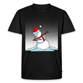 Dabbing Snowman - Men's Premium Organic T-Shirt - black - Front - Nico (187cm)