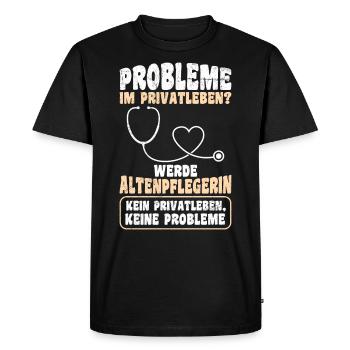 Des problèmes dans la vie privée ? Devenez infirmière gériatrique - T-shirt Premium bio Homme - noir - Devant - Nico (187cm)
