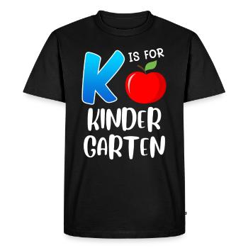 Kinder K signifie maternelle - T-shirt Premium bio Homme - noir - Devant - Nico (187cm)