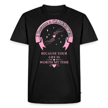 Infirmière Votre vie est importante pour moi Infirmière gériatrique - T-shirt Premium bio Homme - noir - Devant - Nico (187cm)