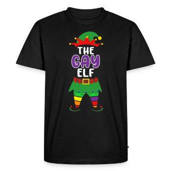 L’elfe gay gay noël gay - T-shirt Premium bio Homme - noir - Devant - Nico (187cm)