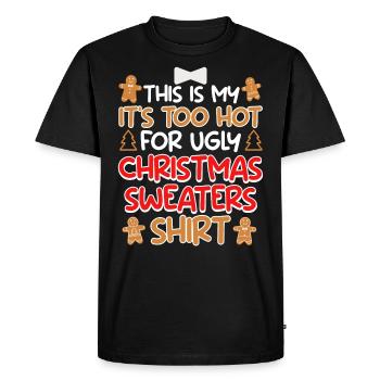 Merry Christmas Saying - Men's Premium Organic T-Shirt - black - Front - Nico (187cm)