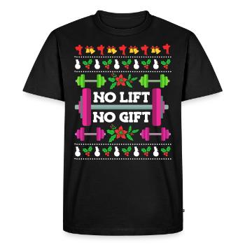 Weight Training Trainer No Lift no Gift Dumbbell - Men's Premium Organic T-Shirt - black - Front - Nico (187cm)