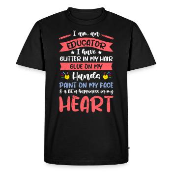 Glitter in the hair Sticking to the hands Educator - Men's Premium Organic T-Shirt - black - Front - Nico (187cm)