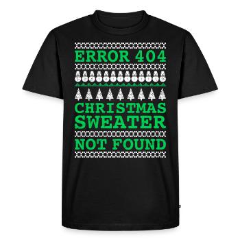 Error Christmas Sweater not found Ugly Christmas - Men's Premium Organic T-Shirt - black - Front - Nico (187cm)