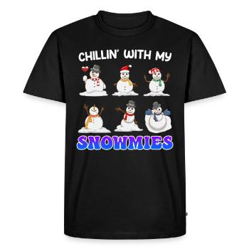 Chill out with my Snowmies Merry Christmas - Men's Premium Organic T-Shirt - black - Front - Nico (187cm)