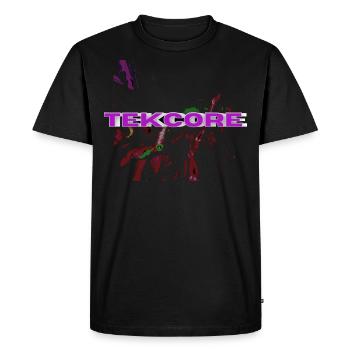 TEKCORE by THE BELGIAN STALLION - Männer Premium Bio T-Shirt - Schwarz - Vorne - Nico (187cm)