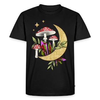 Champignons au clair de lune - T-shirt Premium bio Homme - noir - Devant - Nico (187cm)