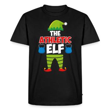 The Athletic Elf Christmas Athletics - Men's Premium Organic T-Shirt - black - Front - Nico (187cm)