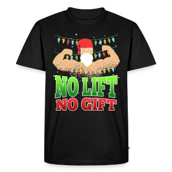 No Lift no Gift Nicholas Bodybuilder Noël - T-shirt Premium bio Homme - noir - Devant - Nico (187cm)