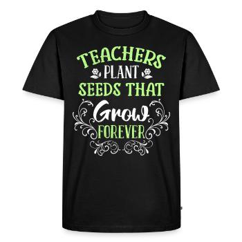 Les enseignants plantent des graines qui poussent Les enseignants - T-shirt Premium bio Homme - noir - Devant - Nico (187cm)