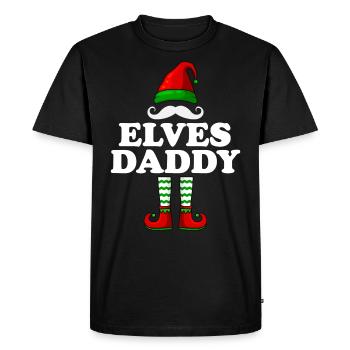 Elves Papa Christmas Father Elves Family - Men's Premium Organic T-Shirt - black - Front - Nico (187cm)