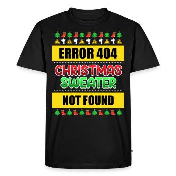 Christmas Sweater not Found Ugly Christmas - Men's Premium Organic T-Shirt - black - Front - Nico (187cm)